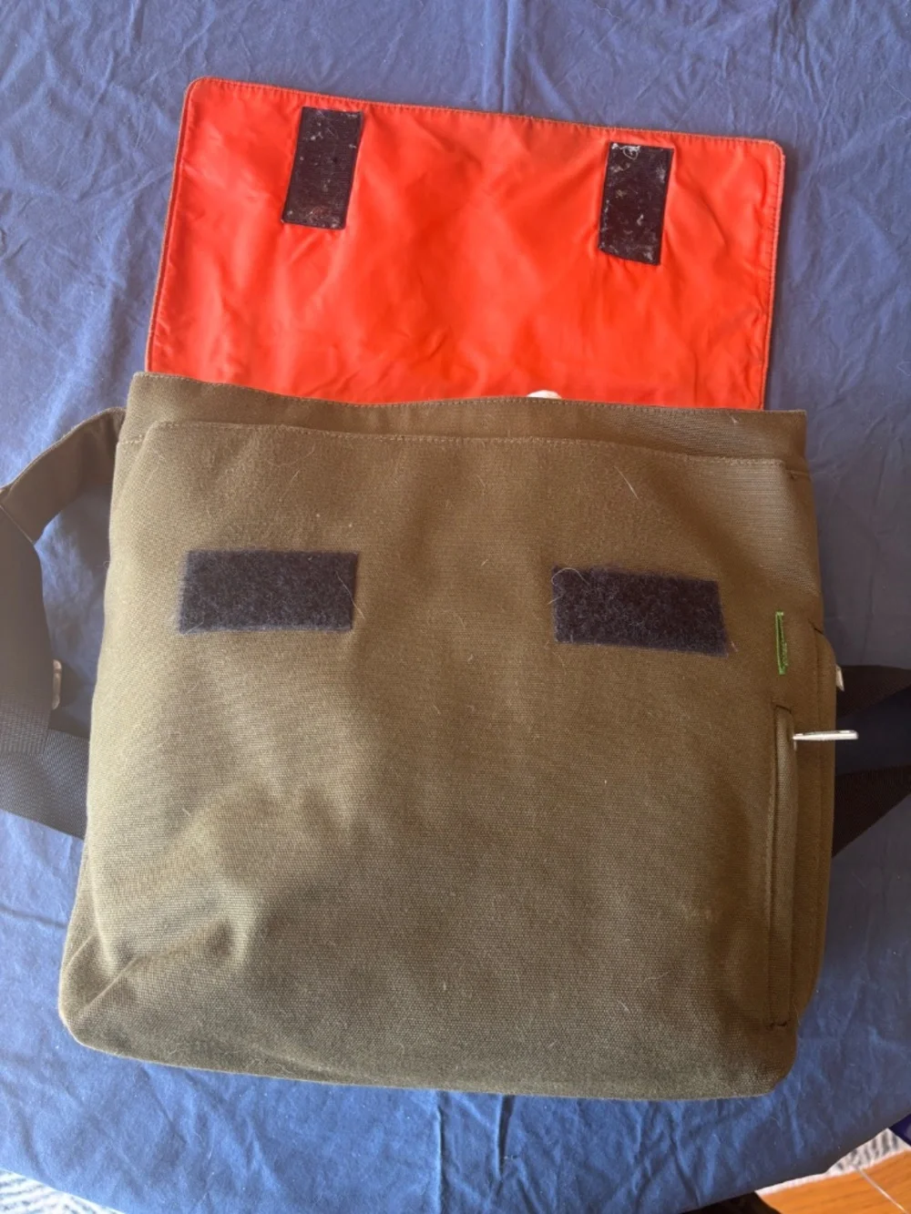 Jack Spade Canvas Messenger Bag Greene Street Olive Laptop Bag Orange Liner Kate